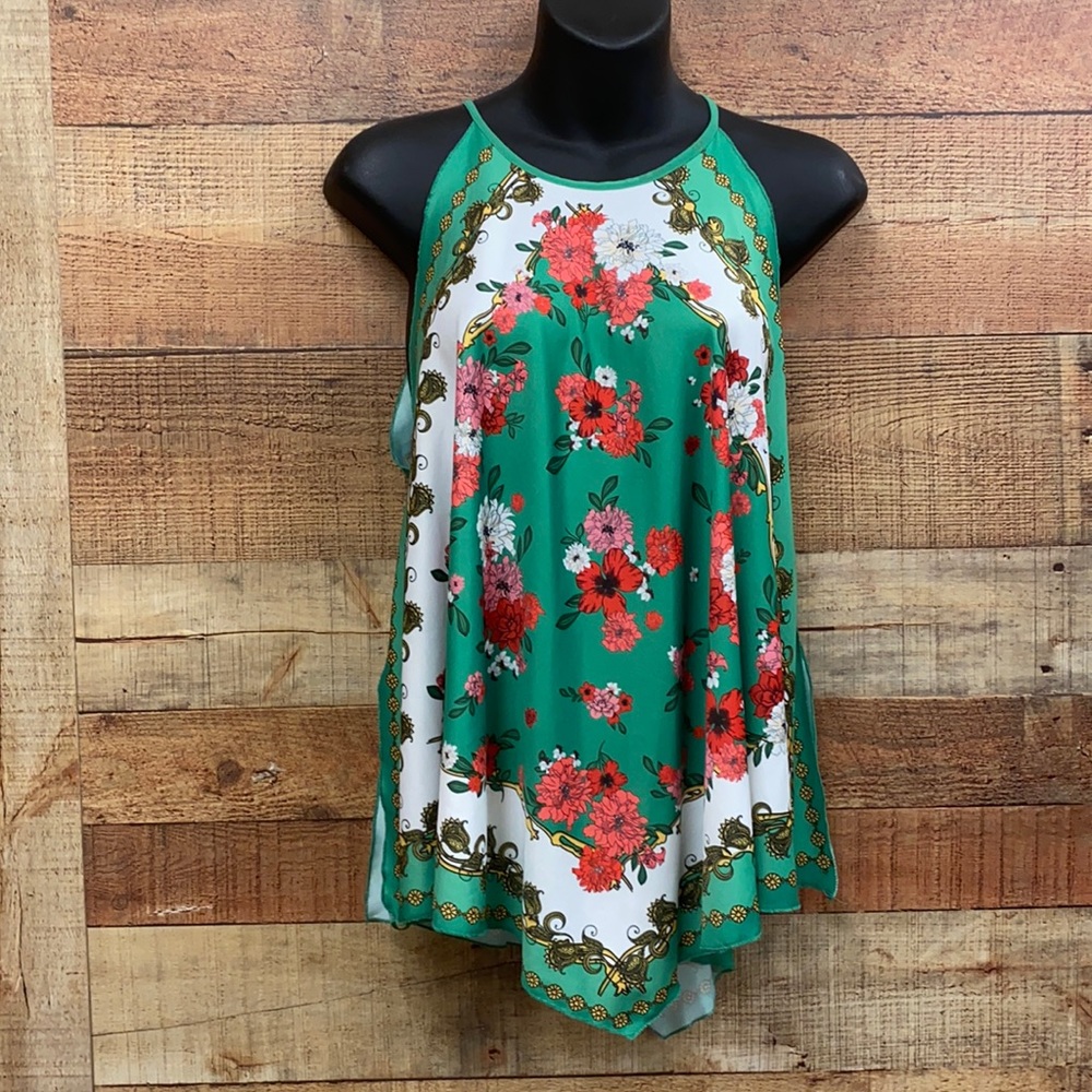 Zara High Neck Floral Top